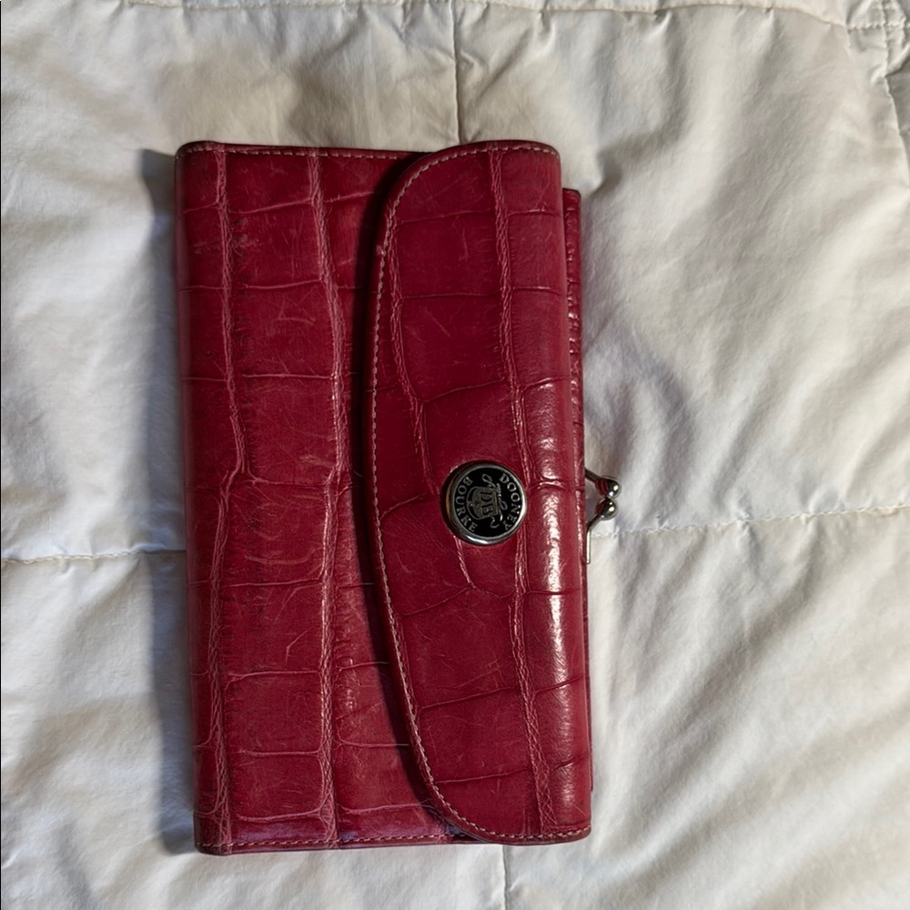 Red Croc-Embossed Wallet Dooney & Bourke